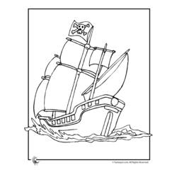 Раскраска: Пиратский корабль (транспорт) #138275 - Бесплатные раскраски для печати