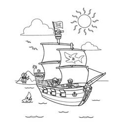 Раскраска: Пиратский корабль (транспорт) #138303 - Раскраски для печати