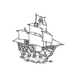 Раскраска: Пиратский корабль (транспорт) #138349 - Раскраски для печати