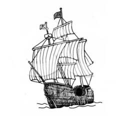 Раскраска: Пиратский корабль (транспорт) #138404 - Раскраски для печати
