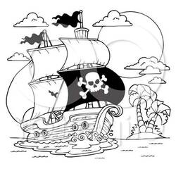 Раскраска: Пиратский корабль (транспорт) #138411 - Раскраски для печати