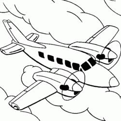 Раскраска: самолет (транспорт) #134944 - Бесплатные раскраски для печати