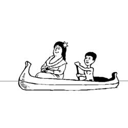 Раскраска: Каноэ / Лодка (транспорт) #142237 - Раскраски для печати