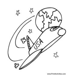 Раскраска: Космический челнок (транспорт) #140313 - Бесплатные раскраски для печати