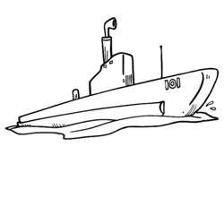 Раскраска: подводная лодка (транспорт) #137707 - Раскраски для печати