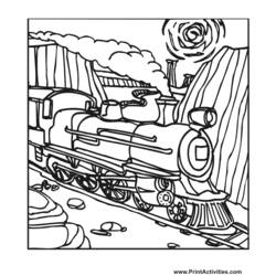 Раскраска: Поезд / Локомотив (транспорт) #135050 - Бесплатные раскраски для печати