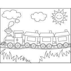 Раскраска: Поезд / Локомотив (транспорт) #135056 - Раскраски для печати