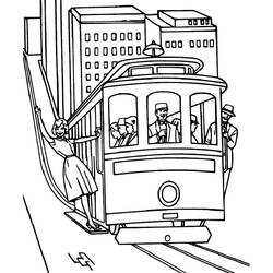 Раскраска: трамвай (транспорт) #145405 - Раскраски для печати