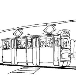 Раскраска: трамвай (транспорт) #145413 - Раскраски для печати