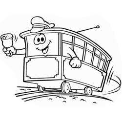 Раскраска: трамвай (транспорт) #145613 - Раскраски для печати