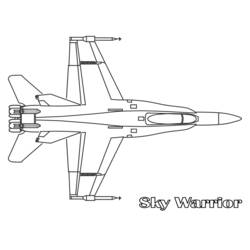 Раскраска: Военный самолет (транспорт) #141057 - Раскраски для печати