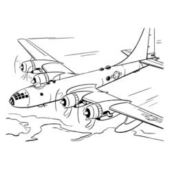 Раскраска: Военный самолет (транспорт) #141118 - Раскраски для печати