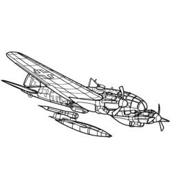 Раскраска: Военный самолет (транспорт) #141123 - Бесплатные раскраски для печати