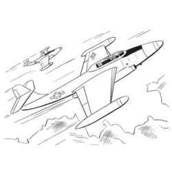 Раскраска: Военный самолет (транспорт) #141278 - Бесплатные раскраски для печати