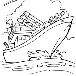 Раскраска: Военная лодка (транспорт) #138454 - Раскраски для печати