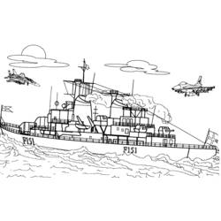 Раскраска: Военная лодка (транспорт) #138470 - Раскраски для печати