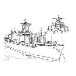 Раскраска: Военная лодка (транспорт) #138516 - Раскраски для печати