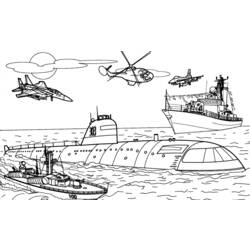 Раскраска: Военная лодка (транспорт) #138625 - Раскраски для печати