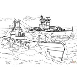 Раскраска: Военная лодка (транспорт) #138629 - Раскраски для печати